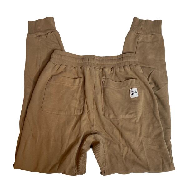 NATIVE YOUTH Tan Brown Sweatpants Jogger 30 Small Drawstring Pockets Lounge - Picture 4 of 5
